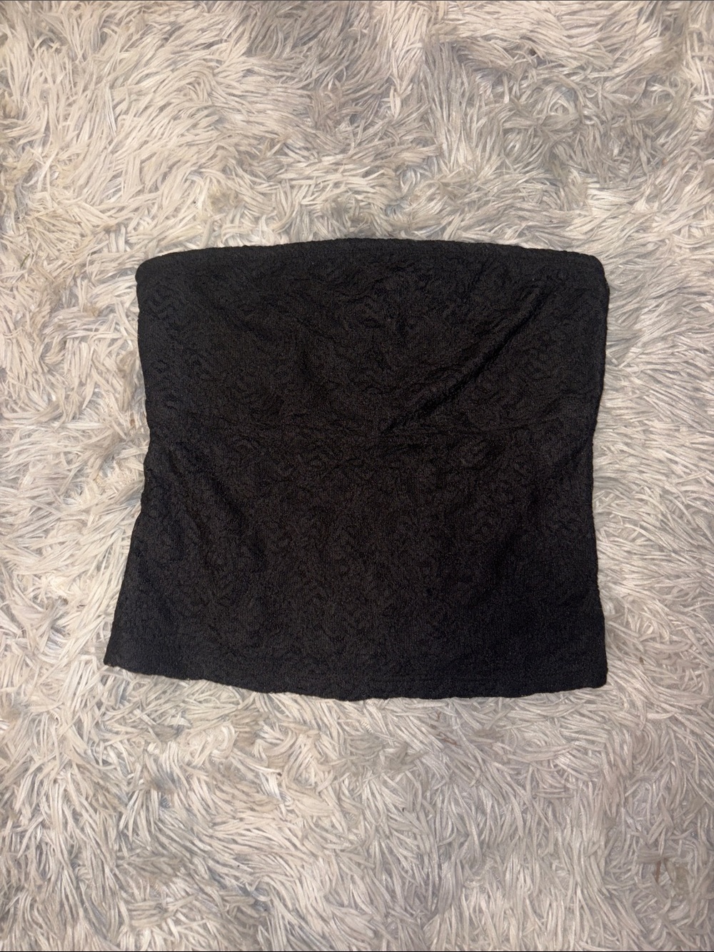 Ardene Black Lace Strapless Crop Top